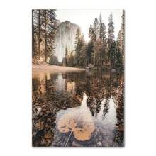 1 tấm áp phích in vải canvas phong cảnh thiên nhiên Bắc Âu động vật bò hươu hồ tuyết núi rừng đường sắt nghệ thuật treo tường tranh trang trí hình ảnh không có khung - Nhiều màu - Xem 12