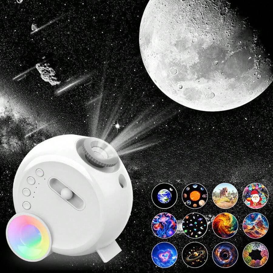 Đèn ngủ máy chiếu Galaxy Star Loa Bluetooth - Có cài đặt thời gian, Điều khiển từ xa, Hiệu ứng sao băng động, Đèn chiếu LED RGB dùng nguồn USB cho phòng ngủ, Phòng chơi game