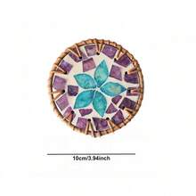 Tấm lót ly bằng gốm sứ mây chịu nhiệt, tấm lót tách trà, tấm lót bàn cà phê, tấm lót vỏ chống bỏng dệt tay - nhiều màu - Xem 13