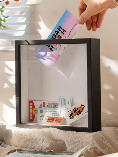 1 件火车票收集存钱罐、音乐会门票备忘录框、电影票收集展示架最佳礼物