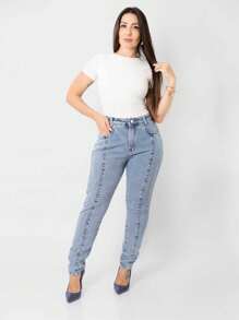 Women's Ribbed Bodysuit Short Sleeve Basic Casual Fashion - trắng - Xem 5