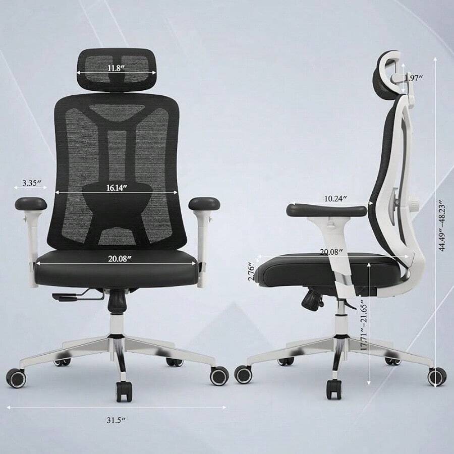 Ergonomic Office Chair Seat Depth Adjustable Office Chair With 3D
