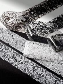 Beautizon Nailartlab 10 件装蕾丝花朵指甲饰品贴花 DIY 艺术哥特式风格深色指甲装饰贴纸 - 彩色 - 查看 8