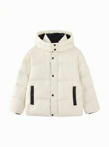 Balabala Children's Color-Block Down Jacket, 2023 Autumn/Winter New Tween Girl' Wear, Tween Girl' Parent-Child Padded Coat, Warm
