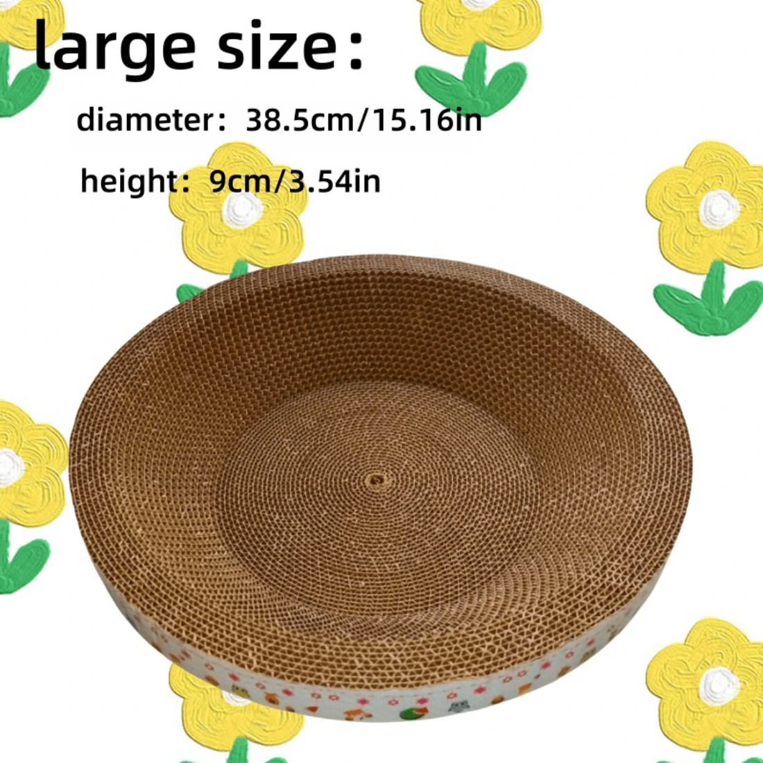 Round Cat Scratching Board, Made Of Corrugated Paper, No Crumbs