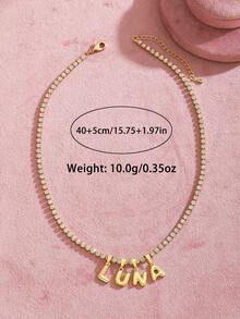 1 件个性化时尚精致彩色花朵镀金定制名字吊坠项链个性化英文名字字体定制，适合儿童、朋友、家人、生日派对珠宝，返校/毕业季礼物，返校冬季礼物创意男孩女孩情人节 - 氣球字母(禮盒裝) - 查看 6