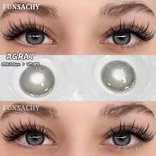 FUNSACHY 处方隐形眼镜 HAWAII 系列 0~-8.00 自然软性隐形眼镜 14.5mm 眼部化妆年度使用 - 灰色 - 查看 5