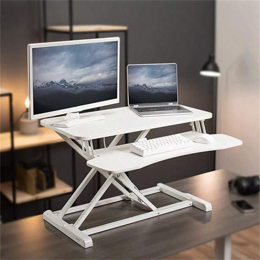Desk Converter, K Series, Height Adjustable Sit To Stand Riser, Dual