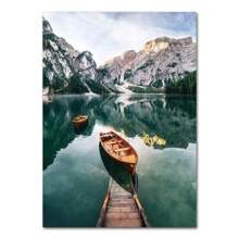 1 tấm áp phích in vải canvas phong cảnh thiên nhiên Bắc Âu động vật bò hươu hồ tuyết núi rừng đường sắt nghệ thuật treo tường tranh trang trí hình ảnh không có khung - Nhiều màu - Xem 56