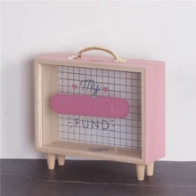 Hộp đựng tiền trong suốt Hộp đựng tiền tiết kiệm bằng gỗ Hộp đựng tiền du lịch Hộp đựng tiền kỷ niệm Hộp đựng tiền xu cho sinh nhật Ngày lễ tình nhân Hộp đựng tiền trong suốt màu vàng - Nhiều màu - Xem 3