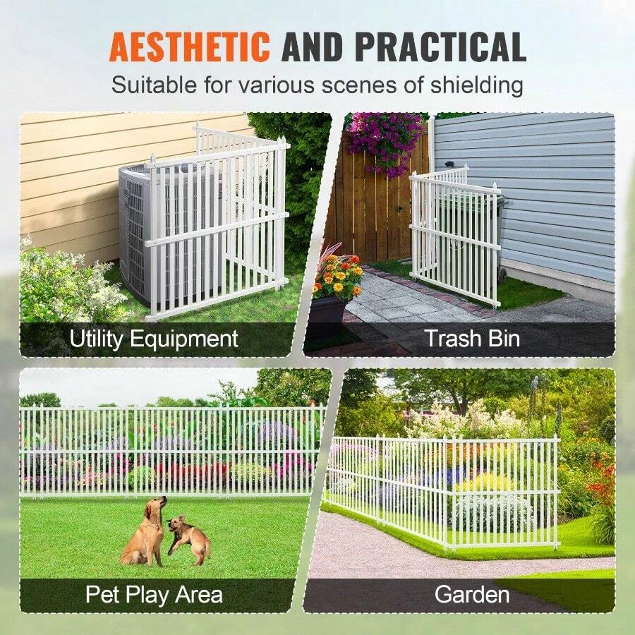 VEVOR 48" W X 48" H Vinyl Privacy Fence Panels, Air Conditioner Fence