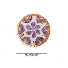 Tấm lót ly bằng gốm sứ mây chịu nhiệt, tấm lót tách trà, tấm lót bàn cà phê, tấm lót vỏ chống bỏng dệt tay - nhiều màu - Xem 12