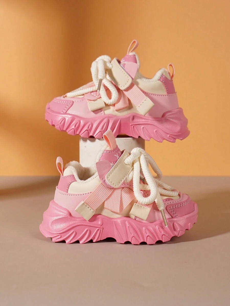 Casual Lace-Up Chunky Sneakers, For Boys And Girls - Breathable And Comfortable Walking Shoes, Spring And Autumn