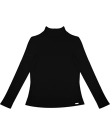 Rovitex Black Ribbed Long Sleeve Blouse - 黑色 - 查看 6