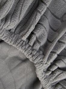 1 件纯色沙发套，多功能高弹力全覆盖沙发保护套，带叶子图案 3D 设计，节日装饰套，包括 1 件枕套 - 深灰色 - 查看 7