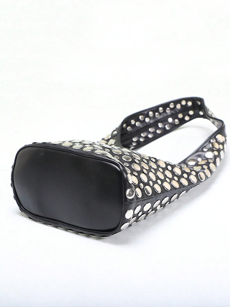 SCULPTEDSTYLE BAGS 1pc Punk Style Embellished DoubleFaced Round Rivet