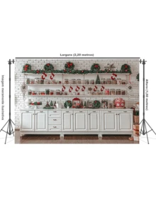 3D Sublimated Fabric Photographic Background Christmas 2.20x1.50 Horizontal - FFF-2264 - View 2