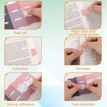 10 张/120 件粘性索引标签，双面书页标记标签空白月度标签可写便签标签自粘式计划贴纸用于标签 - 落日餘暉 - 查看 4