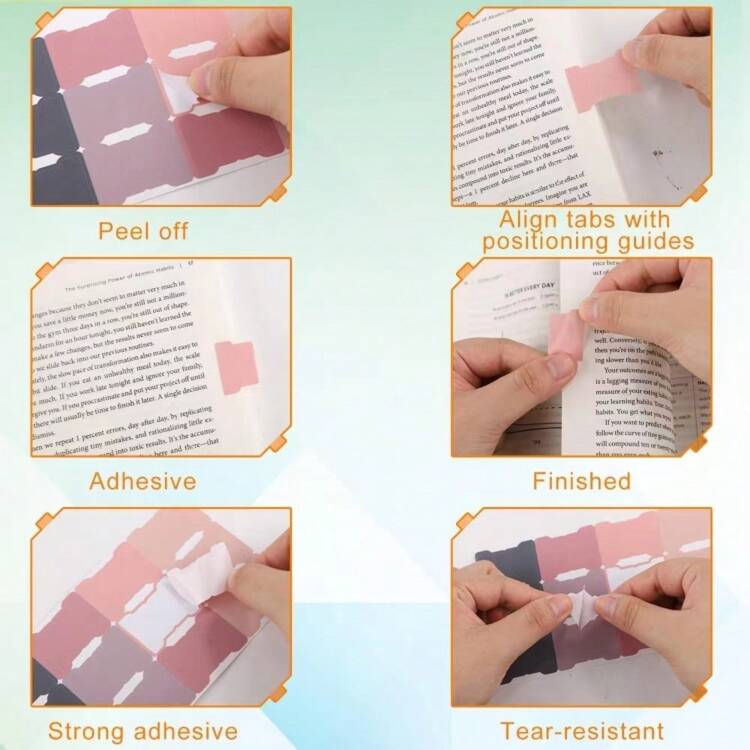 10 张/120 件粘性索引标签，双面书页标记标签空白月度标签可写便签标签自粘式计划贴纸用于标签 - 落日餘暉 - 查看 4