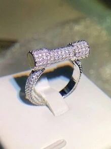 1 件经典方晶锆石戒指，适合女士，情人节礼物，结婚周年派对珠宝，情人节、妈妈、母亲、母亲节、礼物 - 1# - 查看 2