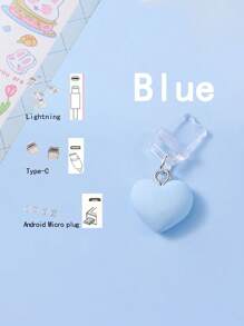1pc Resin Heart Anti-Dust Plug Compatible With Iphone, Android, Type-C Port, Cute Decoration