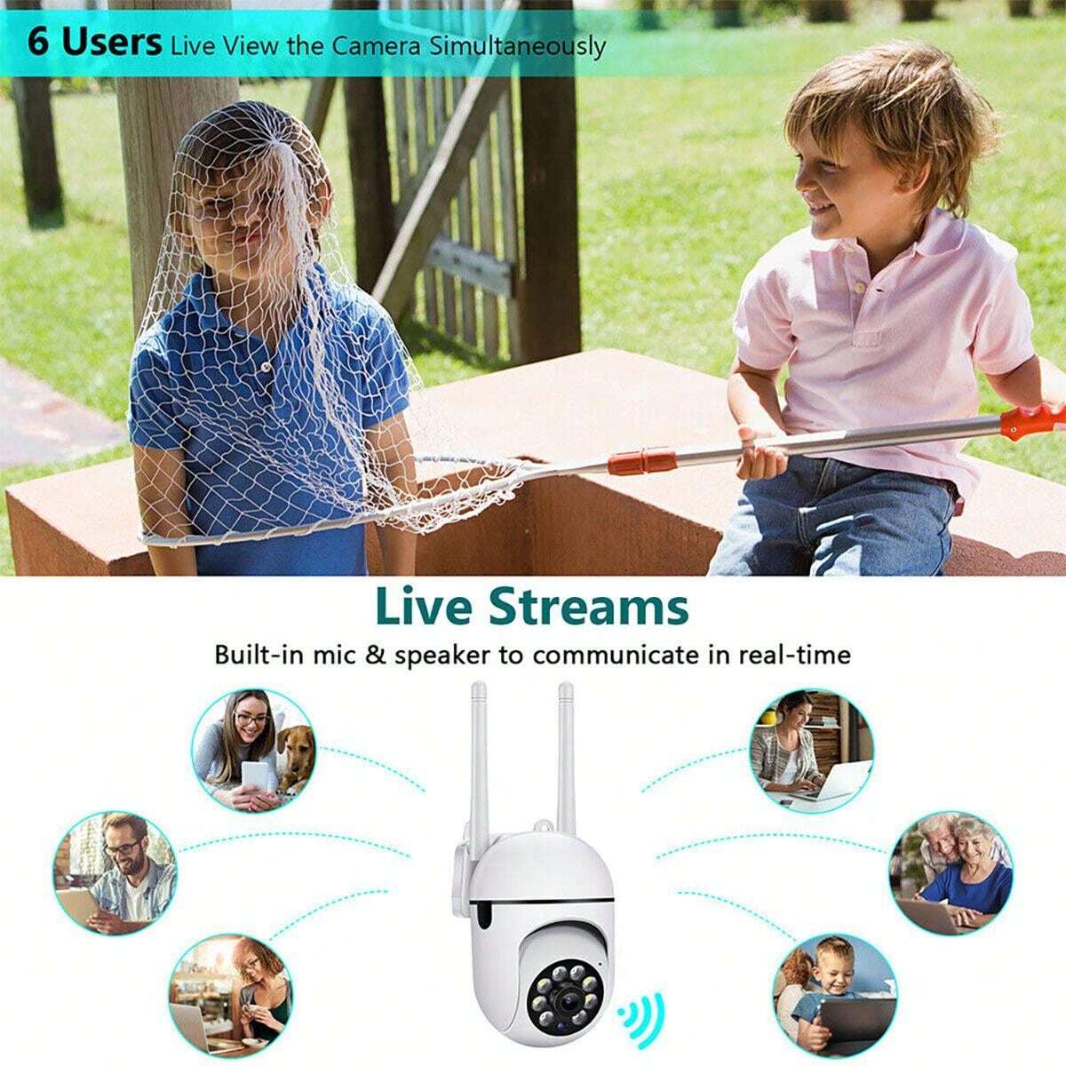 2mp 1080p Hd Wireless Security Camera For Indoor & Outdoor Use, PTZ
