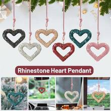 1 件闪亮心形吊坠可爱水钻心形挂饰，可爱心形吊饰，送给朋友/爱人的礼物圣诞树装饰/情人节装饰 - 彩色 - 查看 4