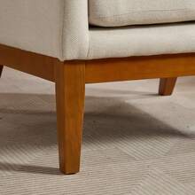 CAPCAEK 26.18" Wide Modern Accent Chair,Polyester Blend High Back Reading Chair ,Upholstered Armchair Club Chair,Single Sofa With Wood Legs For Living Room,Bedroom,Reading Room,Office - Màu be - Xem 7