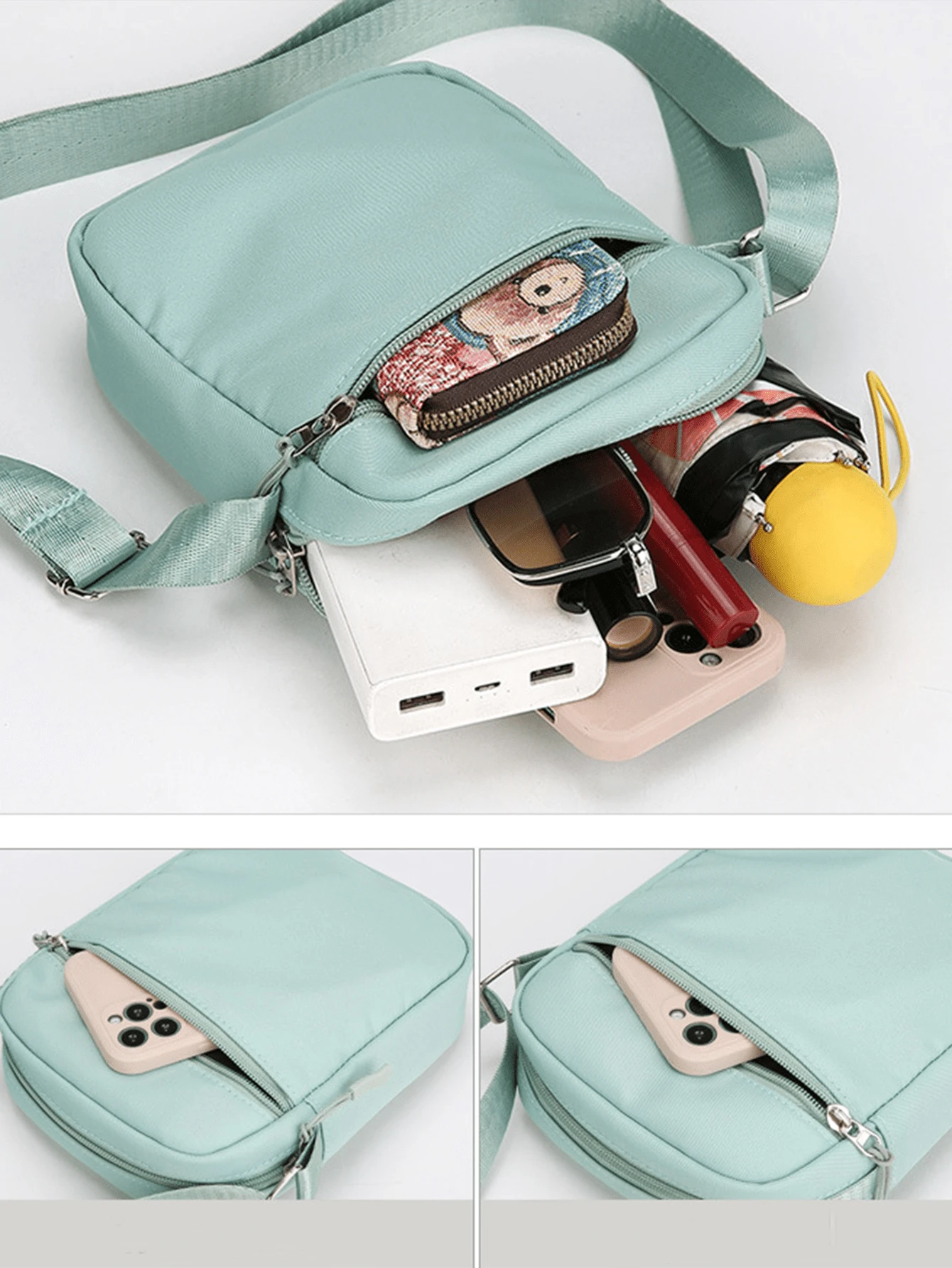 Large Capacity Crossbody Bag Oxford Cloth Waterproof Coin Purse