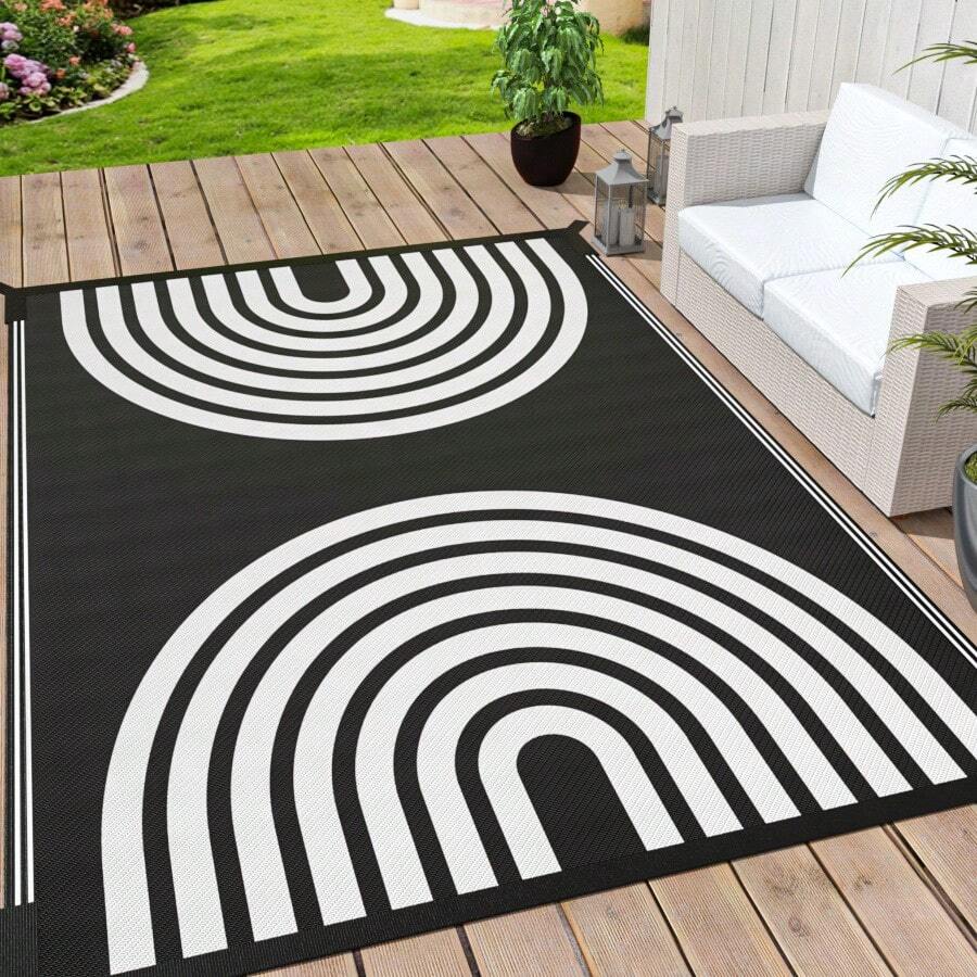 Outdoor Rugs Waterproof, Reversible Mats, Outdoor Area Rug, Plastic