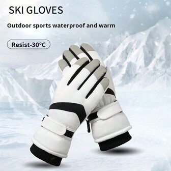 1 Pair Of Waterproof And Warm Gloves For Autumn And Winter Sports, Thick Touchscreen Skiing Gloves For Couples, Outdoor Cycling Gloves, Outdoor Adventure Warm Gloves, Suitable For Autumn And Winter Outdoor Sports, Cycling, Skiing, Mountaineering, Running, Winter Outdoor Operations, Etc. Christmas Gifts, Holiday Gifts Thermal, Winter Gloves, Hand Warmer, Snow Gloves