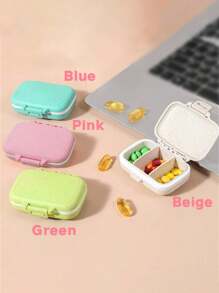 迷你便携式药丸收纳盒，3 格药丸盒平板电脑储存容器，每周药丸盒户外旅行药丸盒药丸盒药丸收纳盒药丸容器大学度假游轮暑假必需品医疗包药品收纳盒旅行配件旅行收纳盒旅行必需品旅行用品旅行包大学度假游轮暑假必需品急救箱 - 彩色 - 查看 11