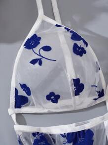 Sheer & Sexy Women's Lingerie Set, Includes Romantic Nightgown And Seductive Thong Panty