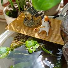 5-teiliges Set Katzen Angeldekorationen für Aquarien - kreative Harzdekorationen, geeignet zur Verschönerung von Aquarien, Zuhause und Schreibtischen (lässiger Stil)