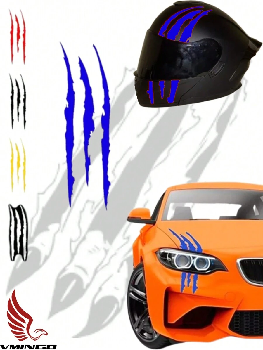 Vmingo Decal Scratch Claw Aggressive Animal Headlight Universal Auto - Màu xanh lam - Xem 1