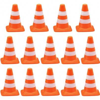 6/10pcs Mini Traffic Cones, Mini Simulation Cones Road Stop Sign Barricade, Small Traffic Sign Football Cones For Sandbox, Engineering, Building, Construction Pretend Play,Cone,Construction Party,Football,Miniature Toys,Carnival Games,Construction Toy