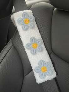 1pc/2pcs Car Seat Belt Lamb Hair Shoulder Protection Three Flower Shoulder Protection Cover Spring Autumn Winter Universal - one-size - View 6