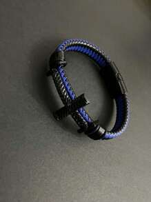 Bracelet avec croix, idée cadeau chrétienne élégante adaptée aux adolescents ou aux hommes, parfait pour le baptême, les bas de Noël, le Nouvel An, la Saint-Valentin, la fête des pères