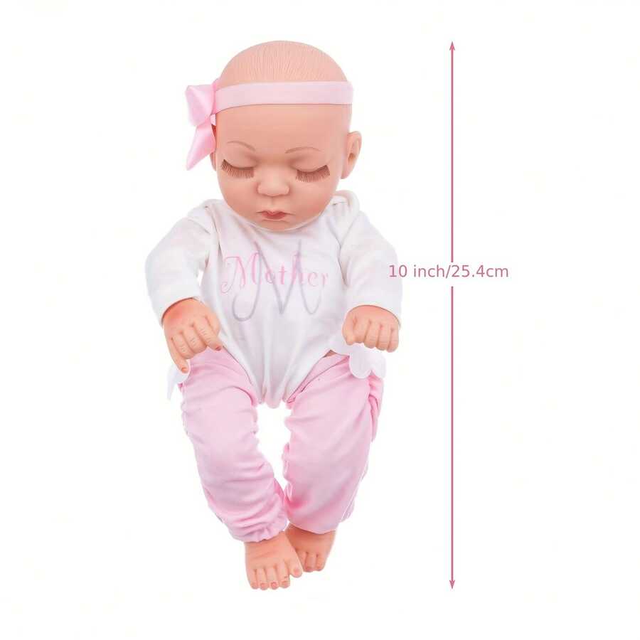12 Inch Baby Doll With Bed, Reborn Alive Doll Includes Doll