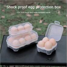 可调节 2/4/8 格鸡蛋架防震厨房容器盒收纳盒适用于户外露营野餐便携式鸡蛋收纳盒 - 防溢、防震、便携 - 非常适合露营、野餐和旅行存储，1 件 - 彩色 - 查看 3