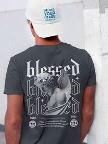 Men's T-Shirt 100% Cotton Premium  Cotton Streetwear Shirt - 深灰色 - 查看 1