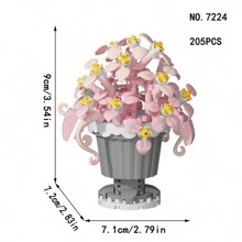 1 pieza Maceta miniatura de plástico con bloques de construcción intercambiables de flores, juguete creativo de flores eternas de bloques de construcción DIY, decoración de escritorio mini, incluye 12 estilos como girasol y rosa, adecuado para decorar el hogar, fiestas, oficina y otros lugares. Excelente regalo de Navidad/Halloween/Año Nuevo/Día de San Valentín/Cumpleaños para amigos y niños - Multicolor - Ver 23
