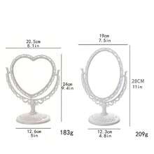 复古欧式 360 度旋转心形梳妆台台式镜，化妆镜，适用于卧室、宿舍、公主风格的最佳礼物 - 彩色 - 查看 3