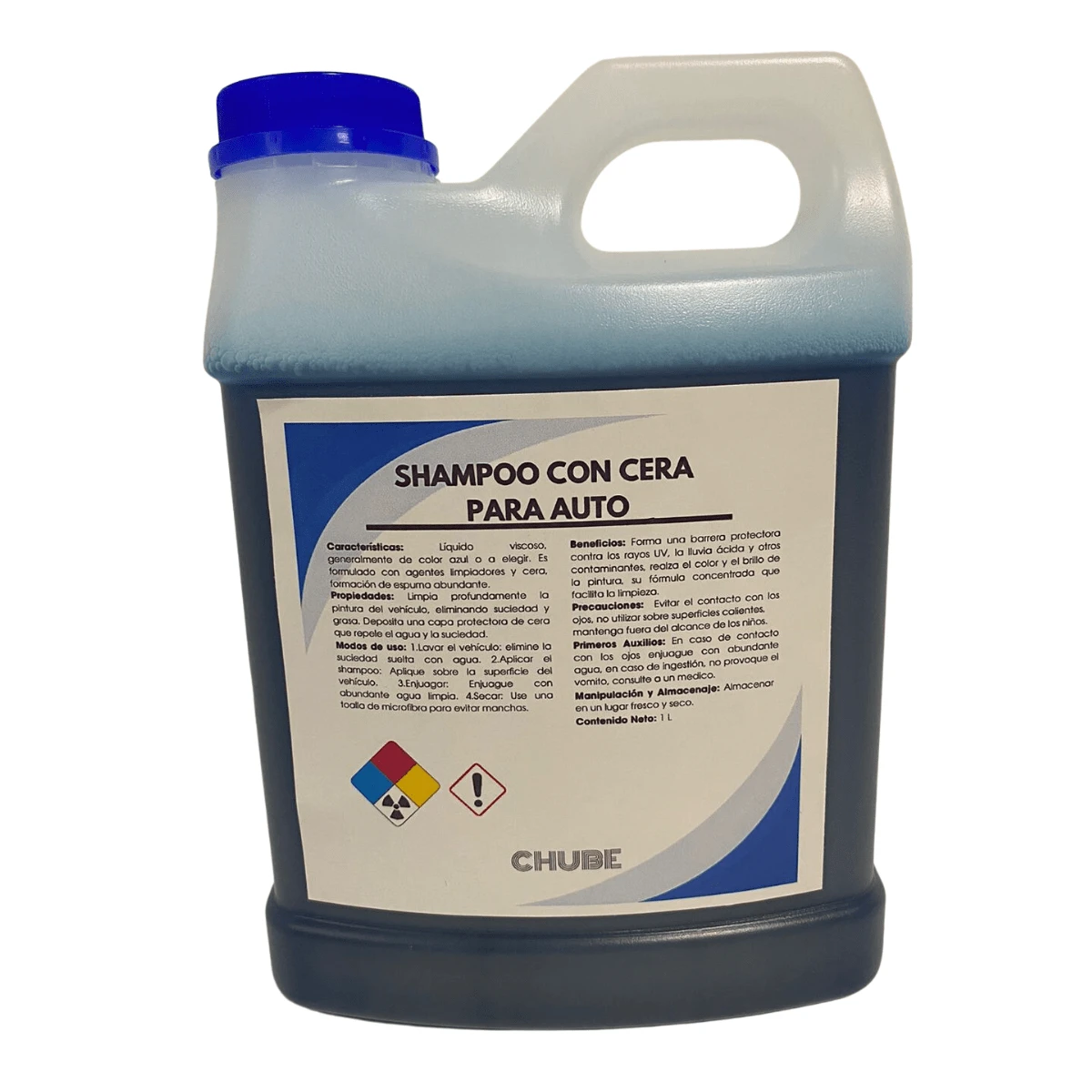 Shampoo con cera para auto espuma activa alto brillo lavado automóvil limpieza profunda fórmula eficaz brillante protección pintura presentación práctica fácil uso accesorios detailing auto multiusos resultados profesionales - 1 Litro - Ver 1