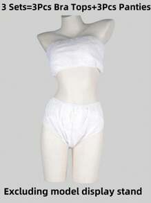 1/3/5/10 Sets Disposable Non-Woven Fabric Bra Tops Panties Suit Women Underwear Breathable Lingerie Brassiere For Beauty Salon Spa Sauna - Multicolor - View 11