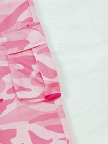 2pcs Fashionable Camo Print Pants Set For Tween Girl - Multicolor - View 5