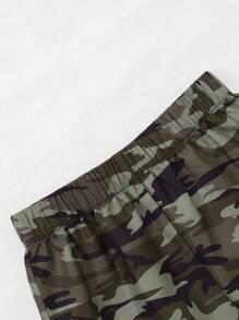 2pcs Fashionable Camo Print Pants Set For Tween Girl - Multicolor - View 8