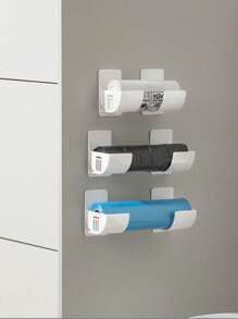 1/2/3 Cặp Giá lưu trữ không cần khoan, Màng bọc thực phẩm, Túi đựng rác, Giá lưu trữ tủ, Giá lưu trữ bên tủ lạnh - trắng - Xem 1