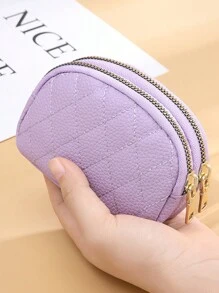 新款 水钻刺绣 钥匙扣 收纳袋 双拉链 大容量 卡包 生日 圣诞礼物 感恩节 复古 女士 钱包 迷你钱包 钱包 零钱包 旅行钱包