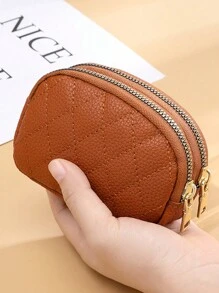 新款 水钻刺绣 钥匙扣 收纳袋 双拉链 大容量 卡包 生日 圣诞礼物 感恩节 复古 女士 钱包 迷你钱包 钱包 零钱包 旅行钱包